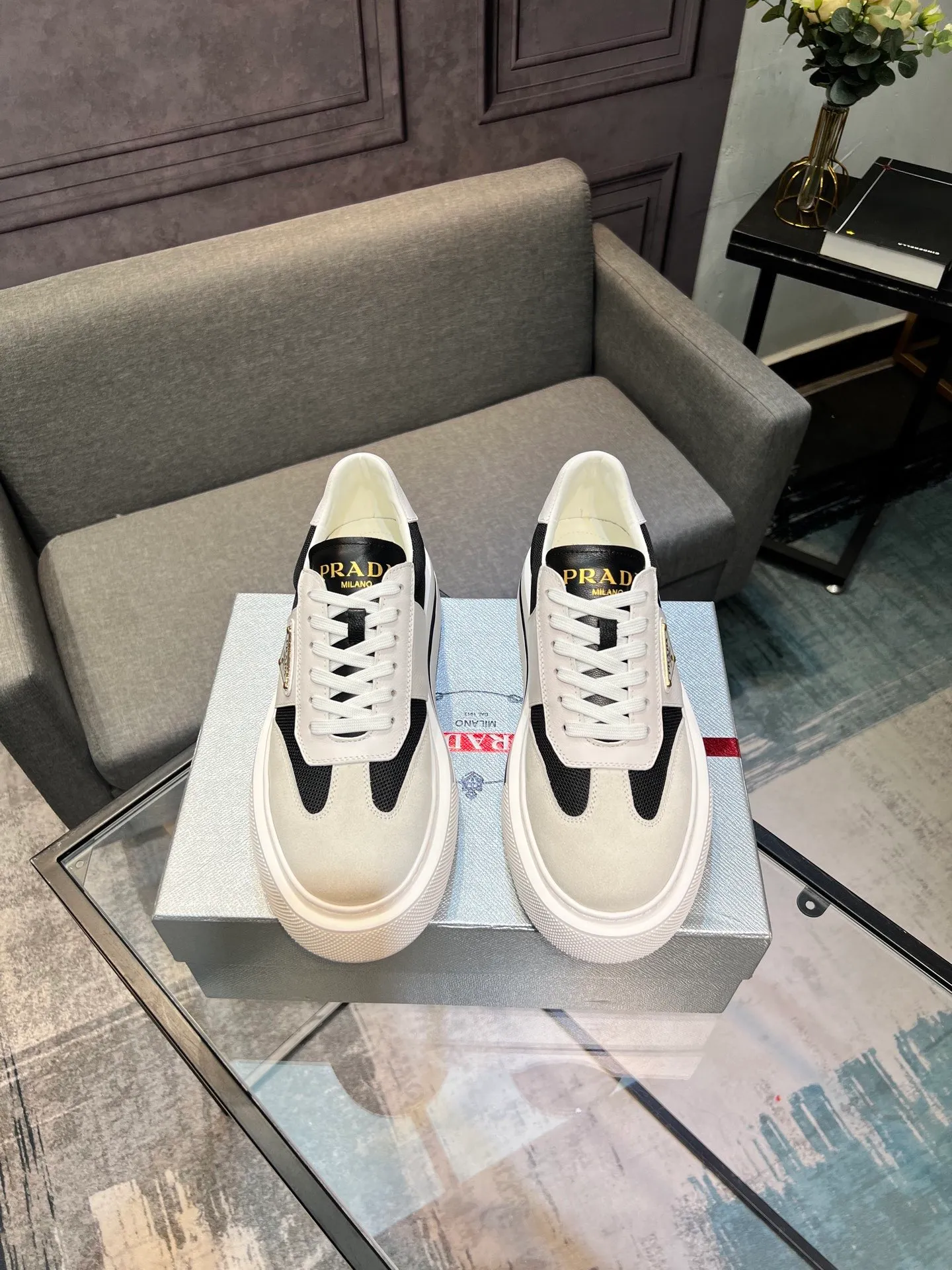 Men's shoes 💰580 [PRADA] Men's shoes are popular in the counter, the official website is synchronized, 1 high-quality shipment ✔️ Original frosted cowhide + cowhide lining, 1🆚1 replica, original sole, 38-45 (45 customized, non-refundable)